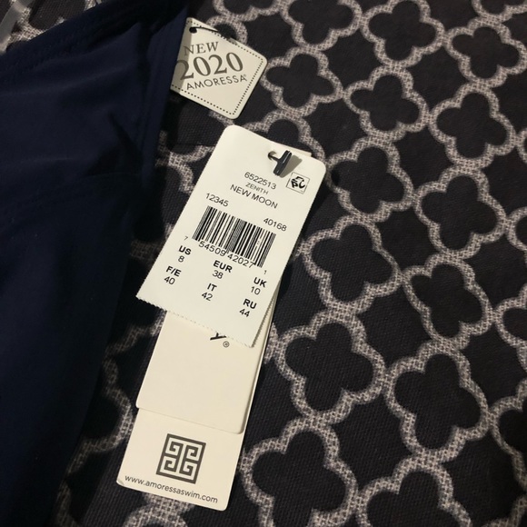 AMORESSA BY MIRACLESUIT ONE PIECE SWIMSUIT SZ 8 Blue ZENITH NEW MOON NWT. - Picture 10 of 11